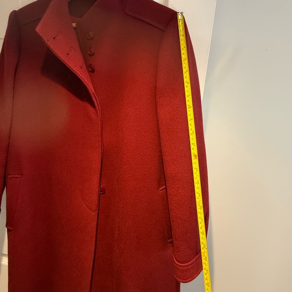 Vintage Red Virgin Wool Full Length Coat - Picture 5 of 8